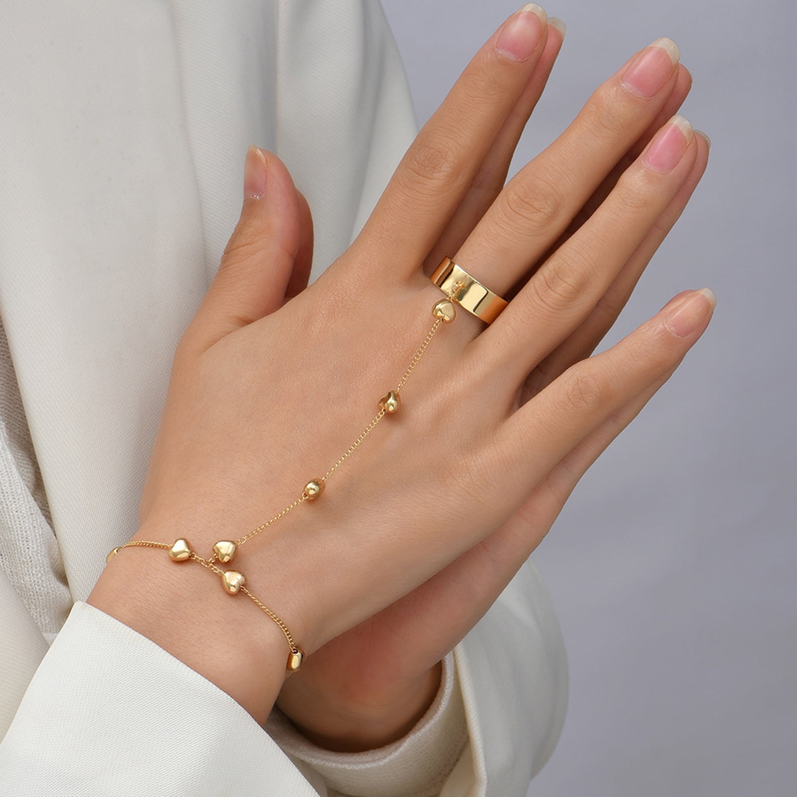 Yalice Pearl Finger Bracelet Ring Dainty Hand Chains India | Ubuy